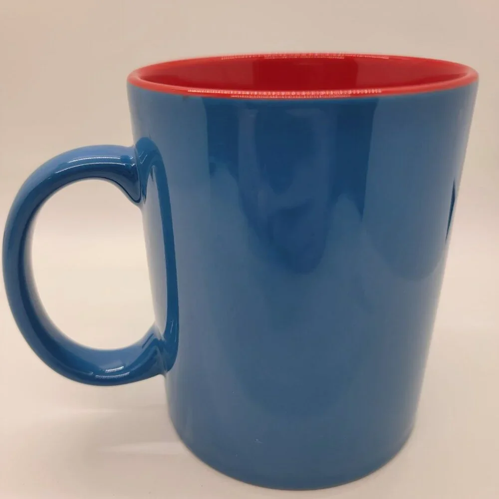 Superman Mug DC Comics Blue Red Logo‎ Vintage Style Heavy Ceramic 4” Glossy ICUP
